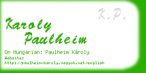karoly paulheim business card